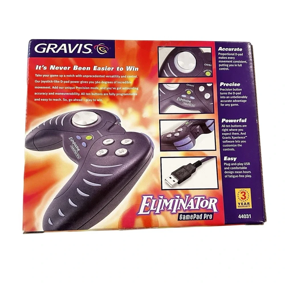 Gravis Eliminator GamePad‎ Pro Plug and Play USB 44031 cLcontroller NEW IN BOX